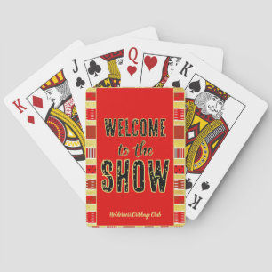 Cribbage Welcome to the Show Personalized Red Gold Poker Cards