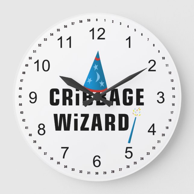 Cribbage Wizard Large Clock (Front)