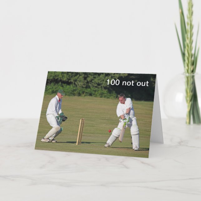 Cricket 100th birthday card (Front)