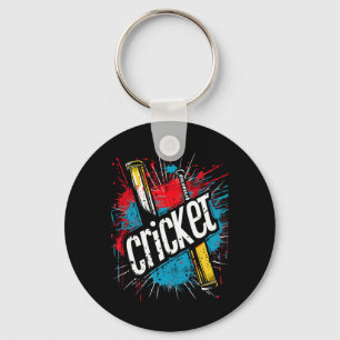 Cricket And Pion For Field Sport With Catch Spin A Keychain