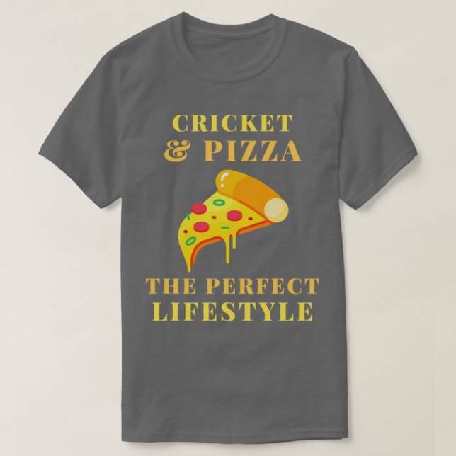 cricket and pizza lifestyle  T-Shirt (Design Front)