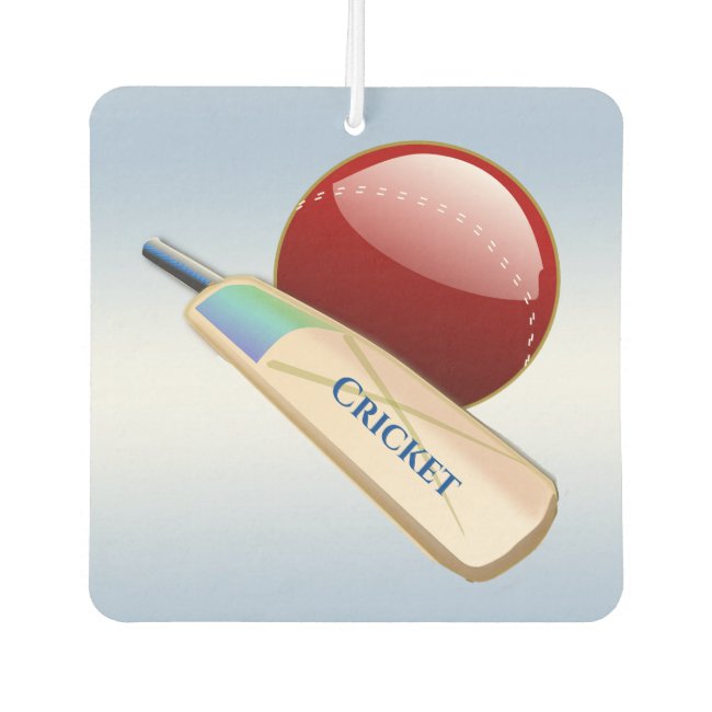 Cricket Ball and Bat Sports Blue Air Freshener