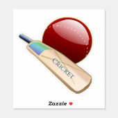Cricket Ball and Bat Sports Vinyl Sticker (Sheet)