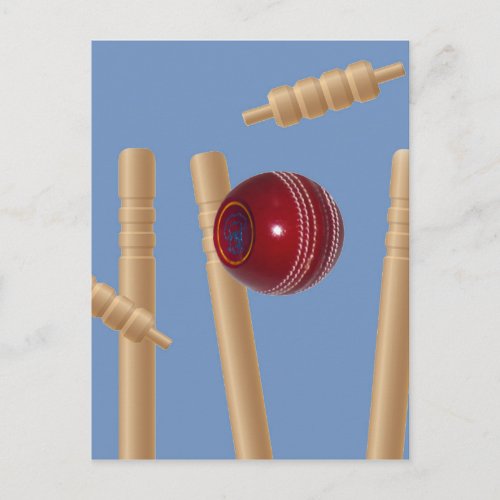 Cricket Ball And Stumps Postcard