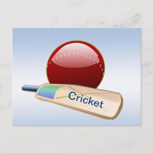 Cricket Ball Bat 2023 Calendar on Back Postcard
