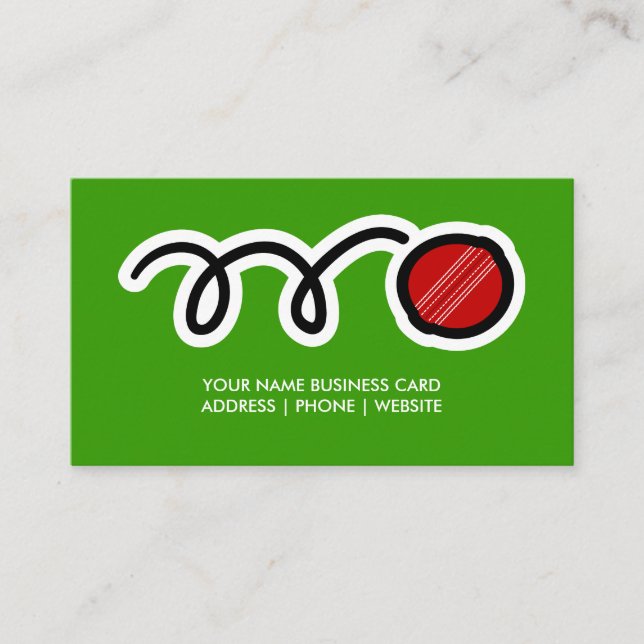 Cricket ball business card design (Front)