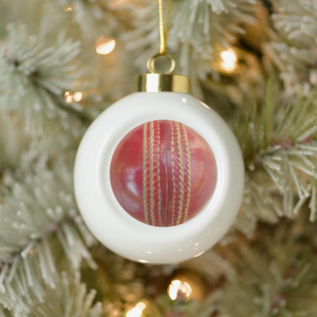Cricket Ball Christmas tree ornament, Ceramic Ball Christmas Ornament (Tree)