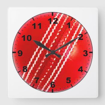 "cricket Ball" Design Wall Clocks by yackerscreations at Zazzle