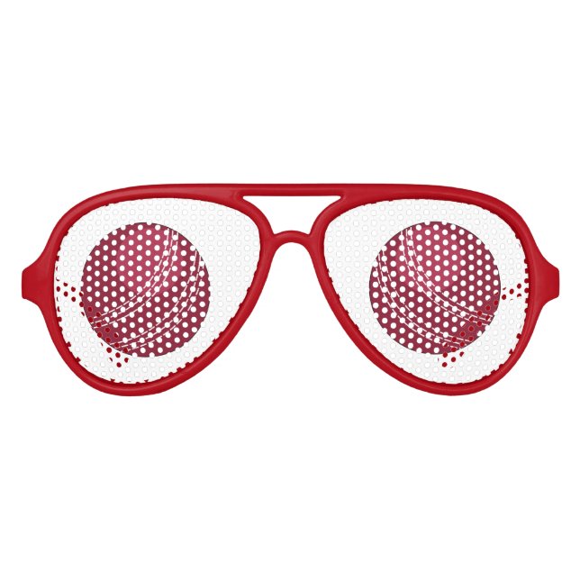 Cricket Ball Fun Cricketer Party Aviator Sunglasses (Front)