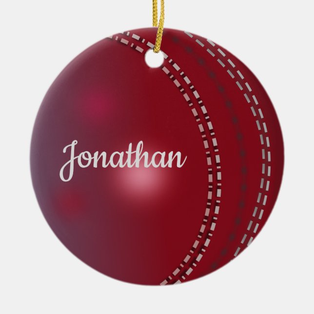 Cricket Ball Ornament (Front)