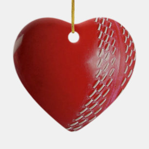 Cricket Ball Red Customize With Your Name Ceramic Ornament