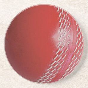 Cricket Ball Red Customize With Your Name Coaster