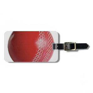 Cricket Ball Red Customize With Your Name Luggage Tag