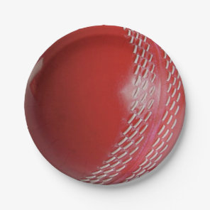 Cricket Ball Red Paper Party Plate