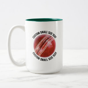 Cricket Ball & Small Text HUNTER GREEN 15oz Custom Two-Tone Coffee Mug
