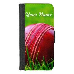 Cricket Ball Sport Customize iPhone 8/7 Wallet Case