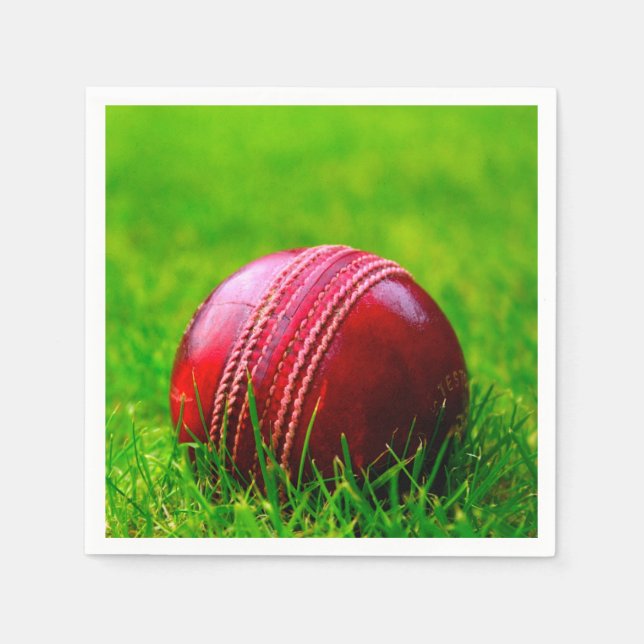 Cricket Ball Sport Personalize it With Text Napkins (Front)