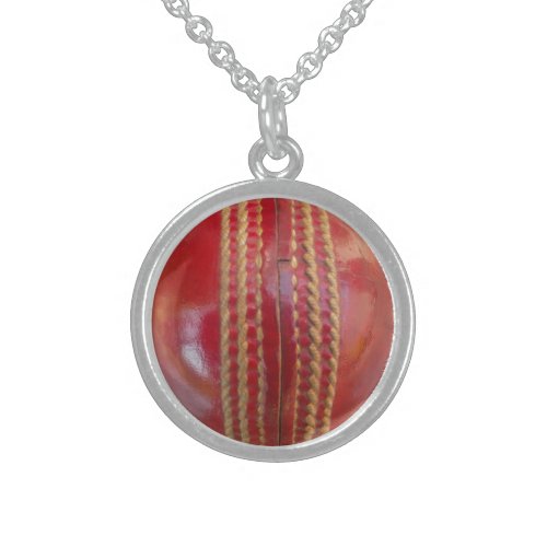 Cricket Ball Sterling Silver Necklace
