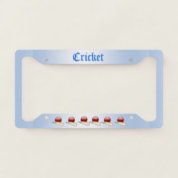 Cricket Balls And Bats Sports License Plate Frame by Bebops at Zazzle