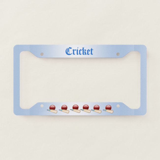 Cricket Balls and Bats Sports License Plate Frame