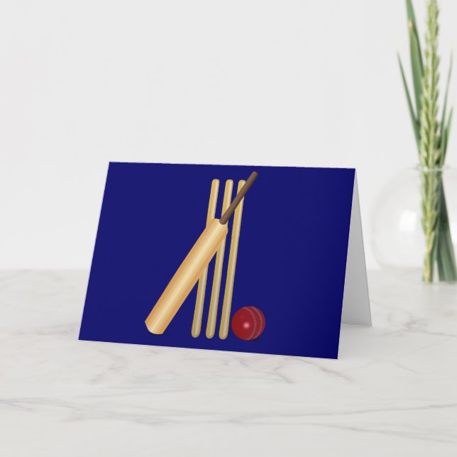 Cricket bat and ball card (Front)