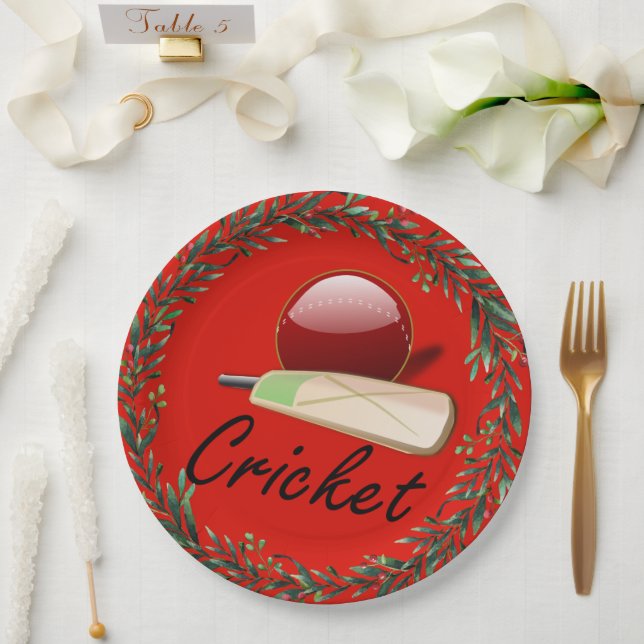 Cricket bat and ball, Christmas, Paper Plates (Wedding)