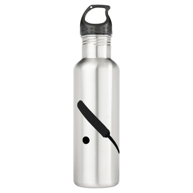 Cricket Bat and Ball Graphic Stainless Steel Water Bottle (Front)