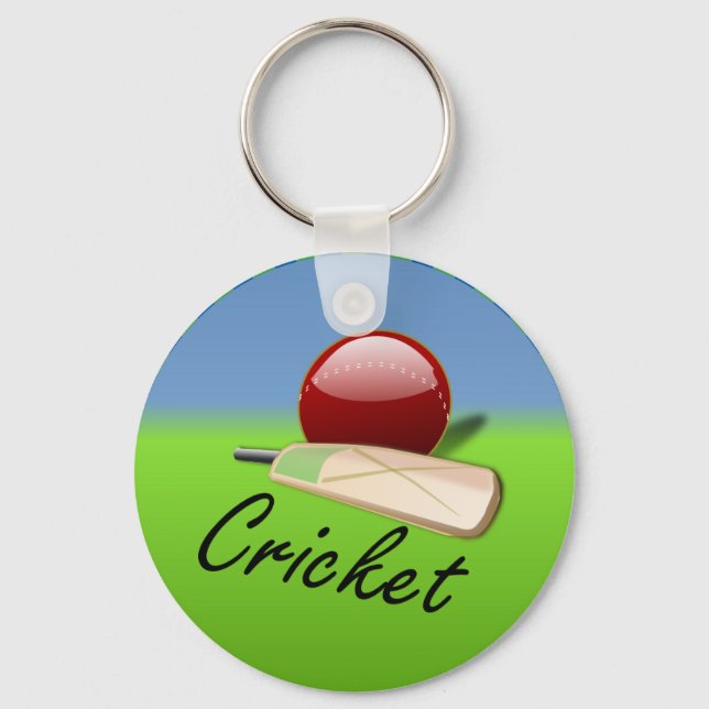 Cricket - bat and ball, keychain (Front)