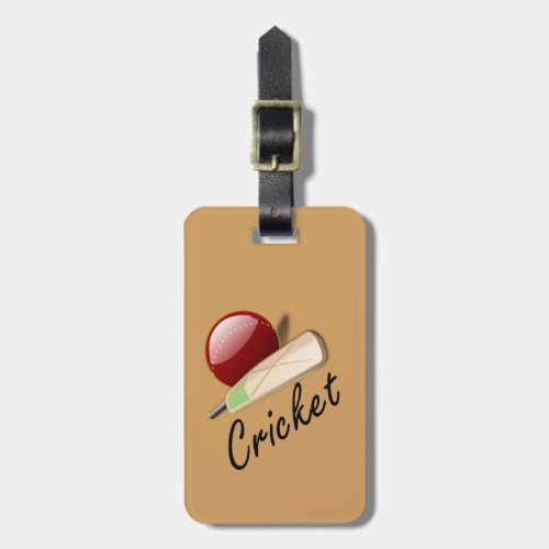 Cricket bat and ball luggage tag