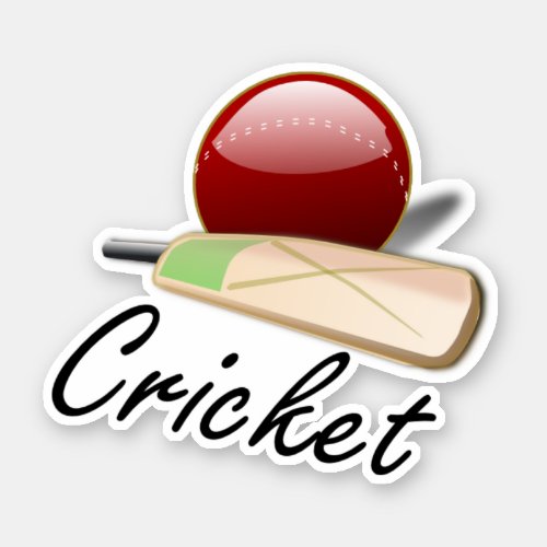Cricket bat and ball sticker