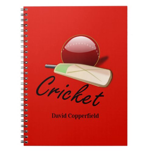 Cricket bat and ball TEMPLATE Notebook