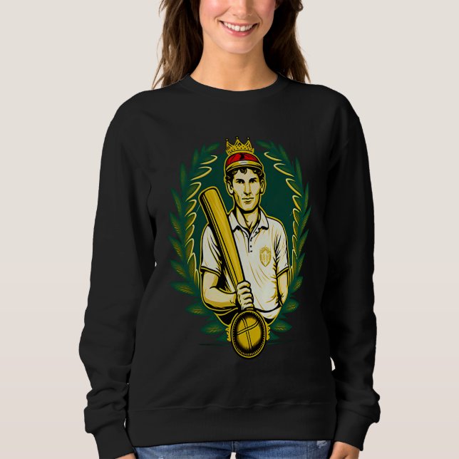 Cricket Bat King Cricket Player Sweatshirt (Front)