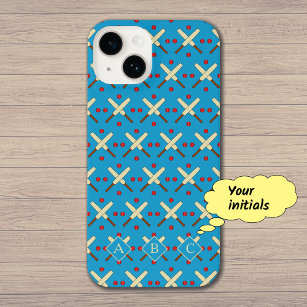 Cricket bats pattern custom initials iPhone 14 case