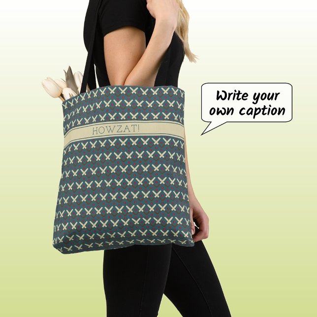 Cricket bats pattern custom text tote bag (Creator Uploaded)