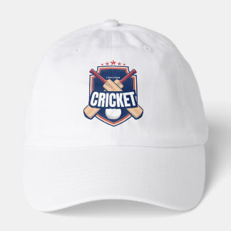 Cricket Bats with ball and written text Hat