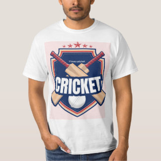 Cricket Bats with ball and written text T-Shirt