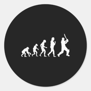 Cricket Batsman Evolution For Cricketer Players Fu Classic Round Sticker