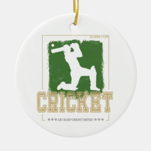 Cricket Batsman Vintage Pitcher Player Coach Ceramic Ornament