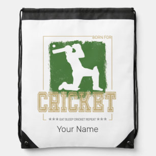 Cricket Batsman Vintage Pitcher Player Coach Drawstring Bag