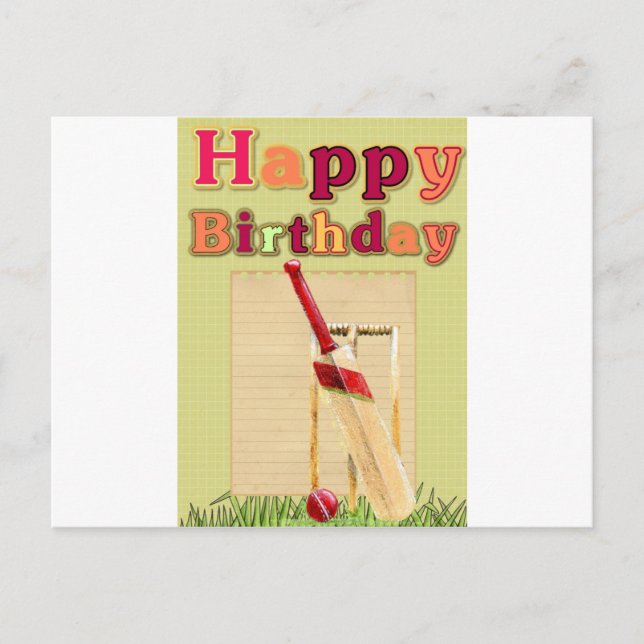 Cricket birthday card (Front)
