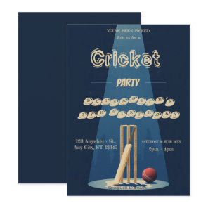 Cricket Birthday Party Sports Invitation