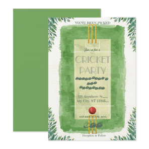 Cricket Birthday Party Sports Invitation
