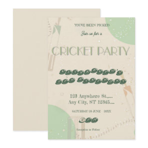 Cricket Birthday Party Sports Invitation