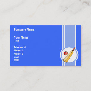 Cricket; blue business card