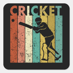 Cricket Bowler Bat Cricketer Gift Square Sticker