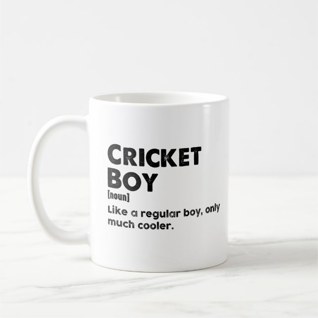 Cricket Boy Funny Dictionary Definition  Coffee Mug (Left)