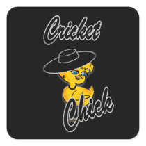Cricket Chick #4 Square Sticker Cricket Chick #4 Square Sticker