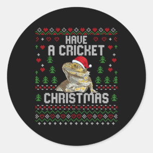 Cricket Christmas Bearded Dragon Ugly Christmas Sw Classic Round Sticker