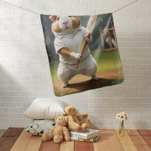 Cricket Craze: The Guinea Pigs Big Match Baby Blanket