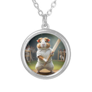 Cricket Craze: The Guinea Pigs Big Match Silver Plated Necklace